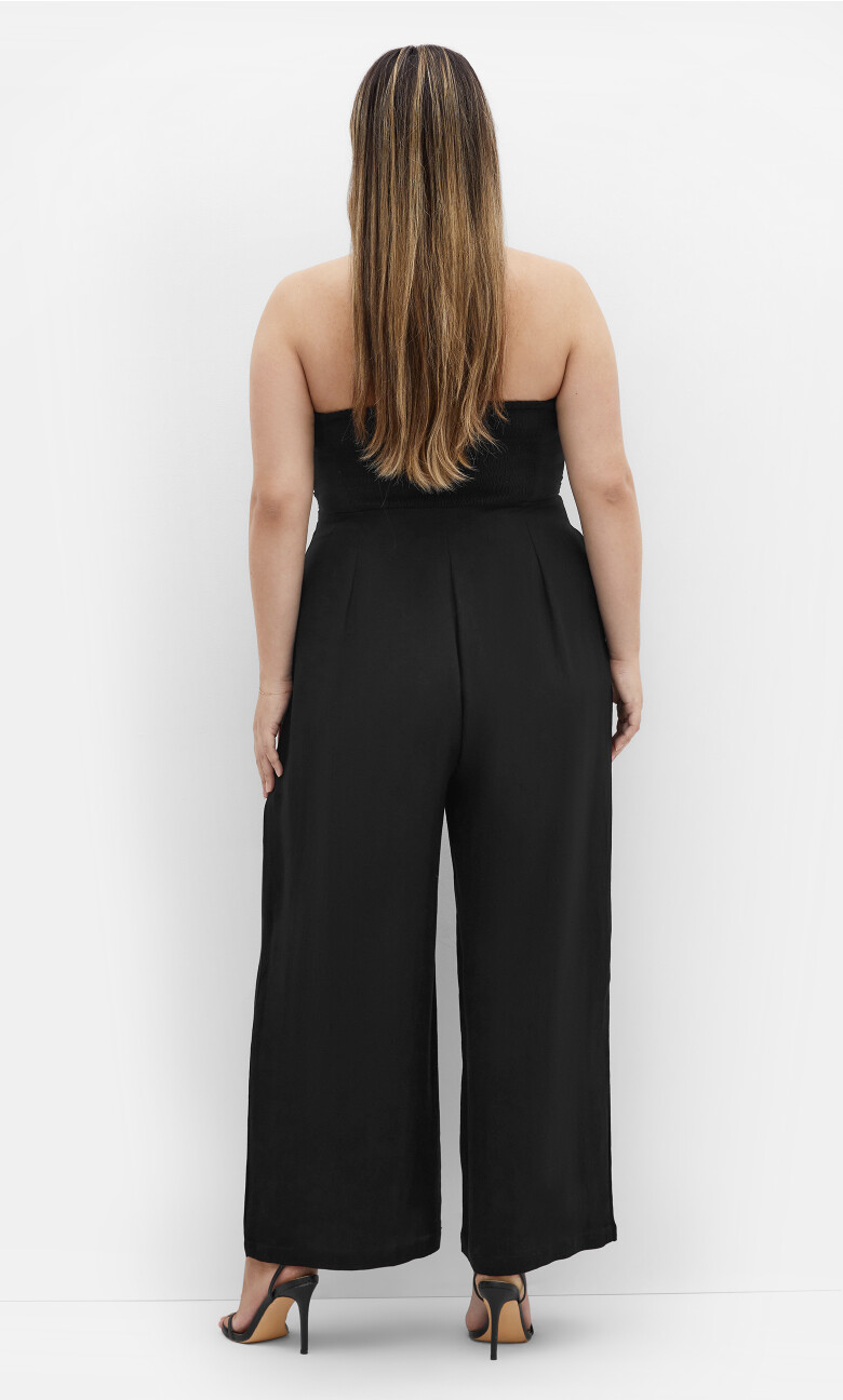 Jessa Strapless Wide Leg Jumpsuit - black