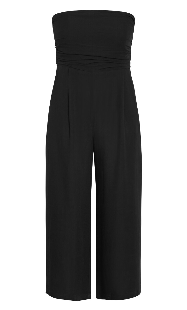 Jessa Strapless Wide Leg Jumpsuit - black