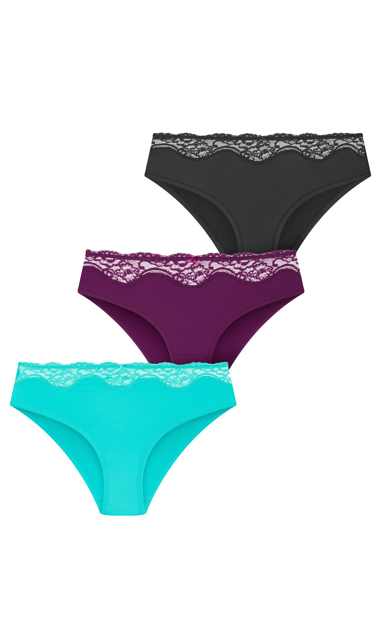Smooth & Chic 3 Pack Micro Shorty - aqua iris black
