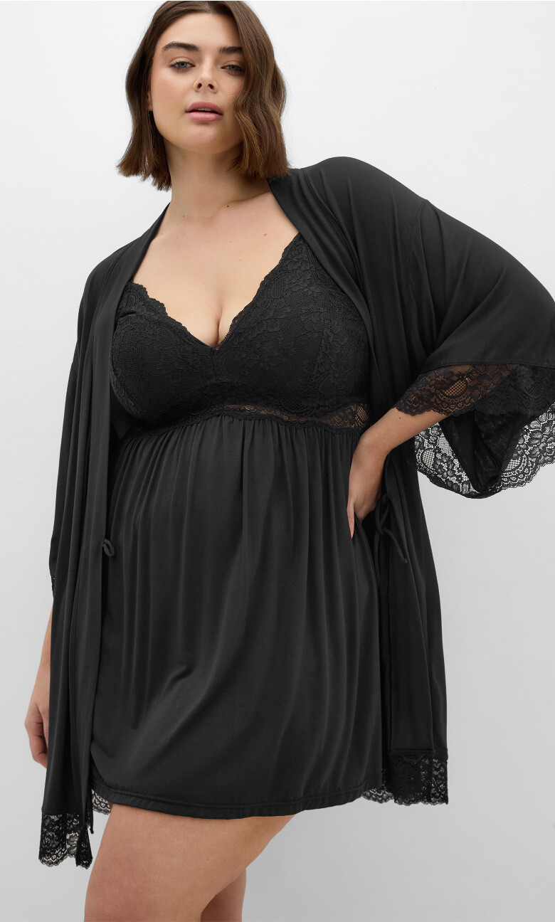 Juliette Short Robe - black