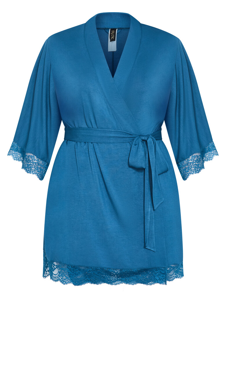 Juliette Short Robe - lagoon