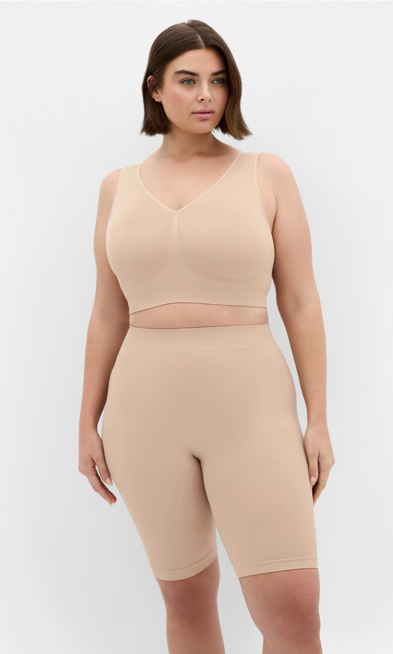 Plus Size S&C Seamlss Short 2Pk - Latte
