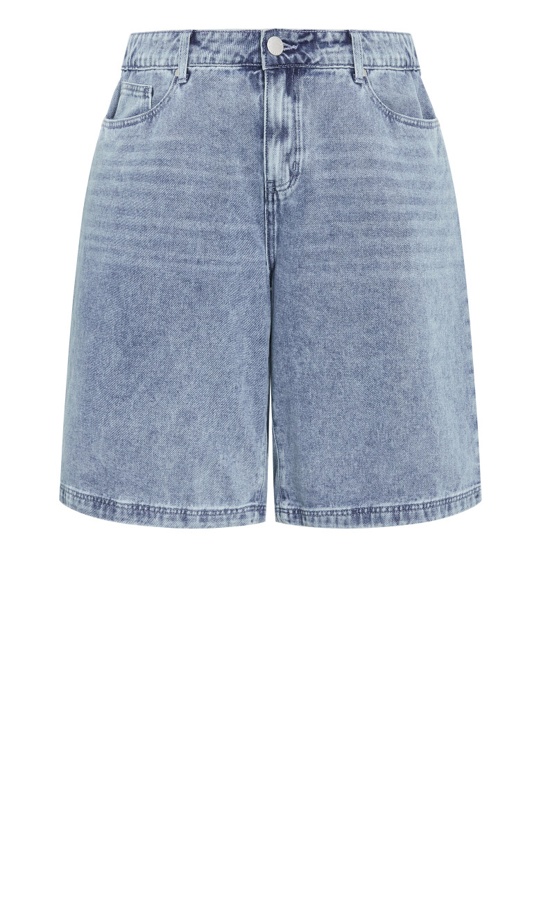 Relax Longline Short - mid denim