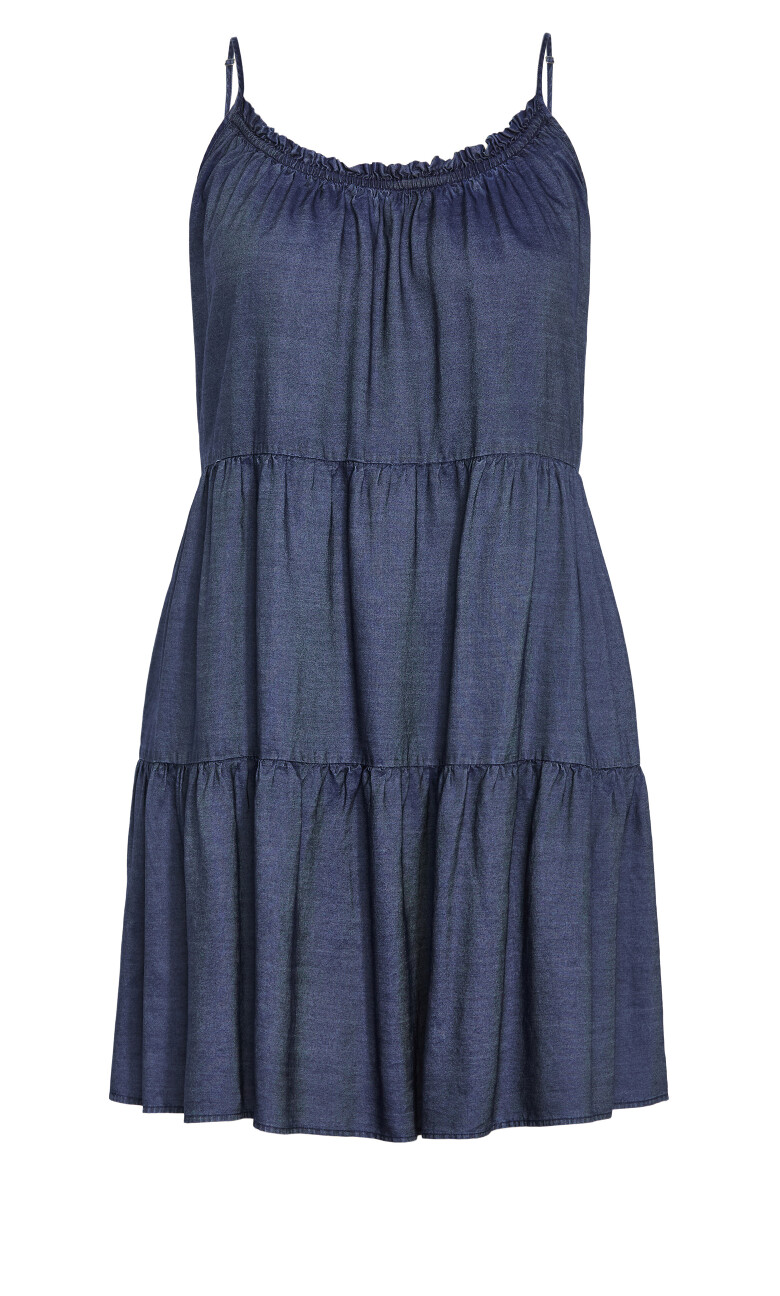 Sweet Tiers Mini Dress - dark denim