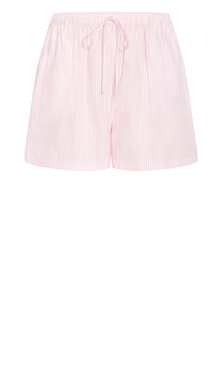 Cora Stripe Cotton Short - pink