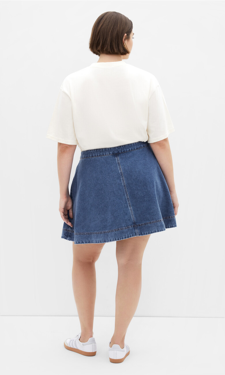 Flare Denim Skirt - mid denim