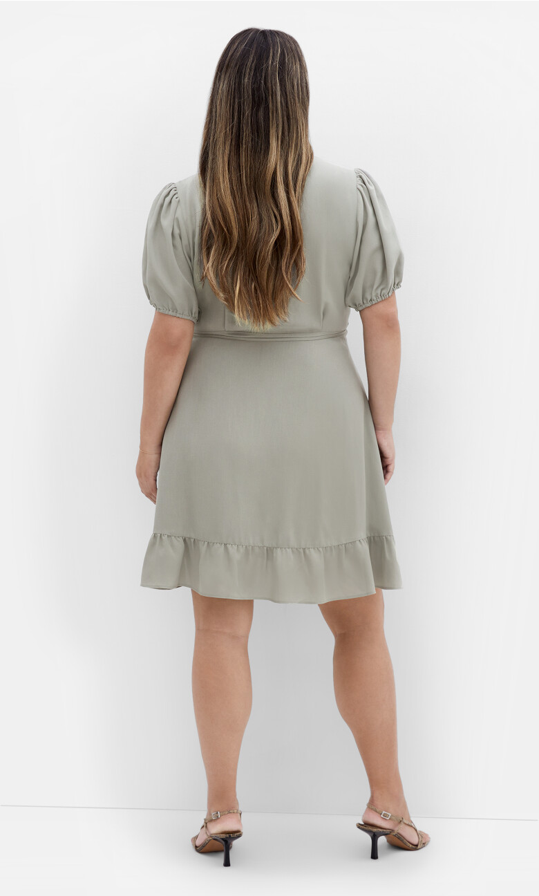 Selena Wrap Mini Dress - sage