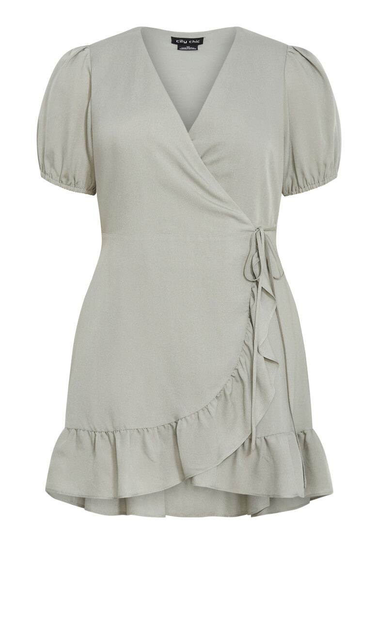 Selena Wrap Mini Dress - sage