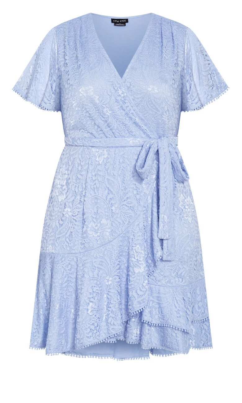 Sweet Lace Mini Dress - sky blue