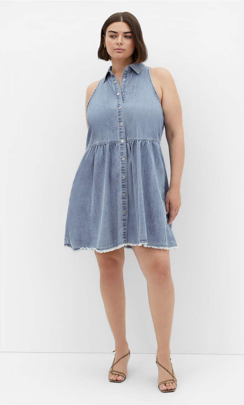 Dulce Sleeveless Denim Dress - light denim
