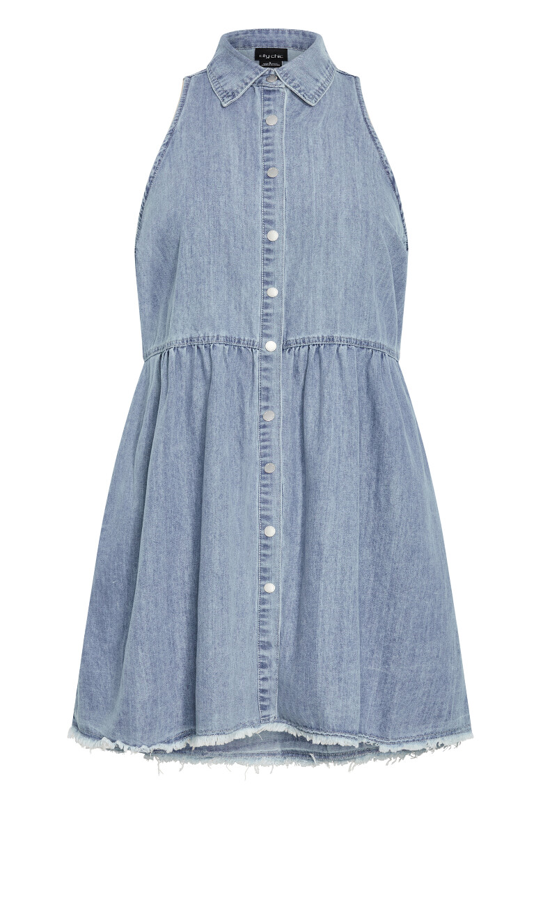 Dulce Sleeveless Denim Dress - light denim