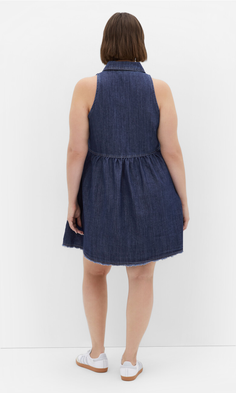 Dulce Sleeveless Denim Dress - mid denim