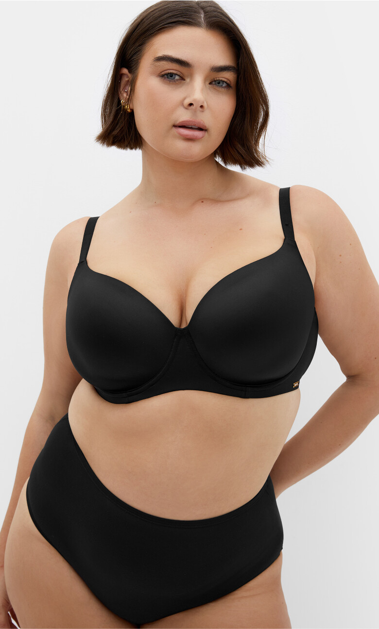 Plus Size S&C Tshirt Bra Blk - Black