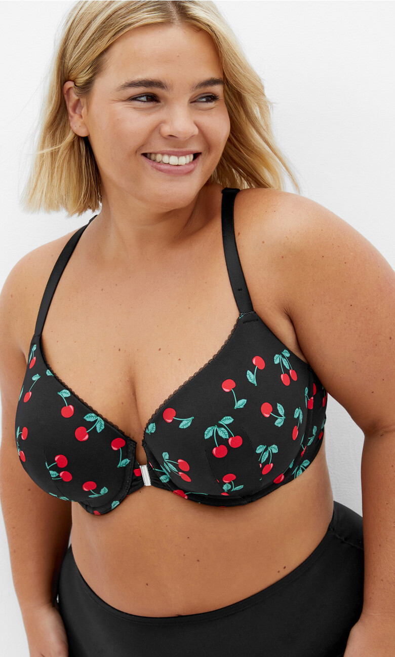 Iris Contour Racerback Print Bra - black