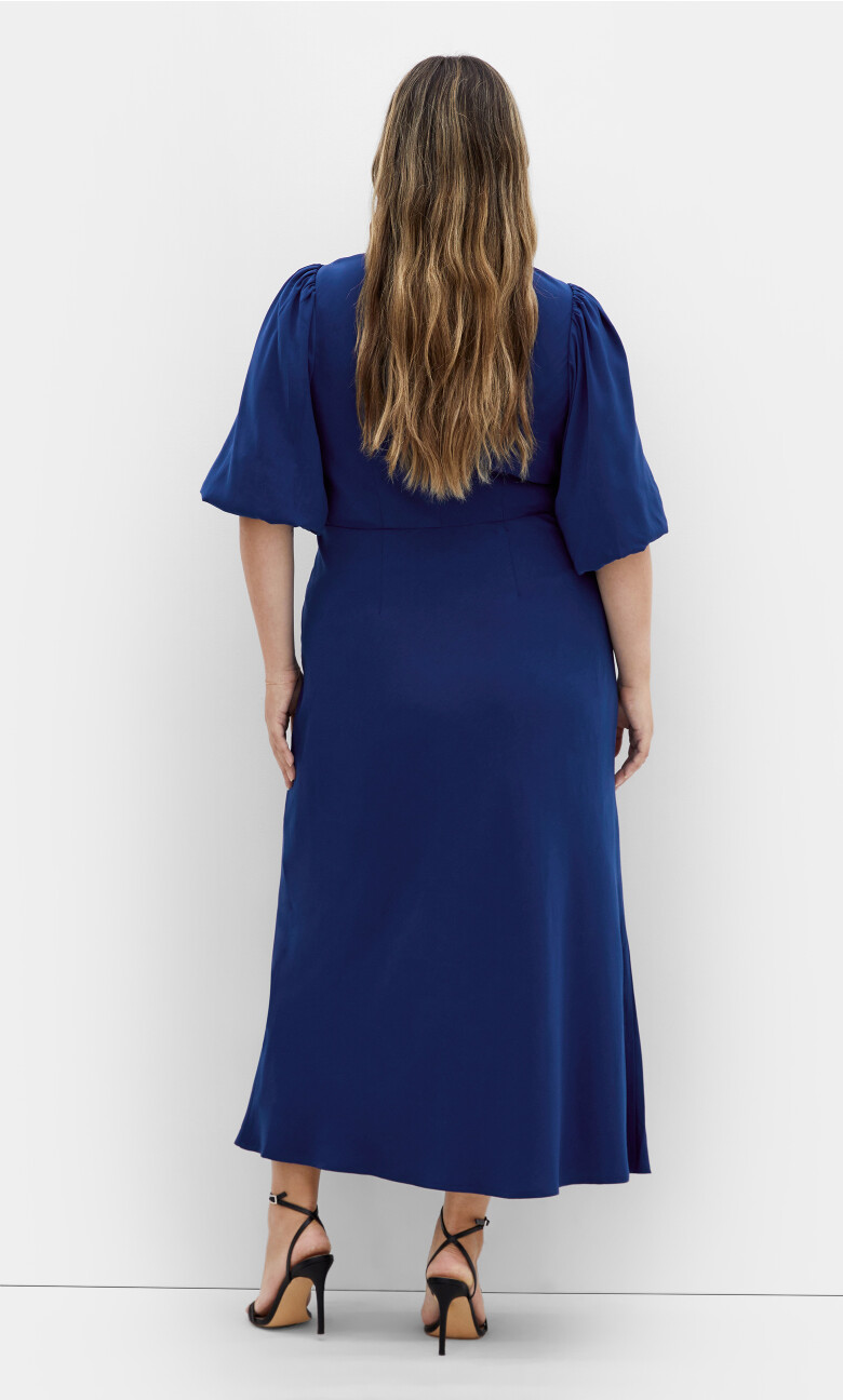 Ines Puff Twist Dress - ocean
