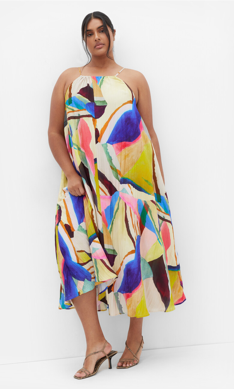 Summer Print Shift Maxi Dress - print