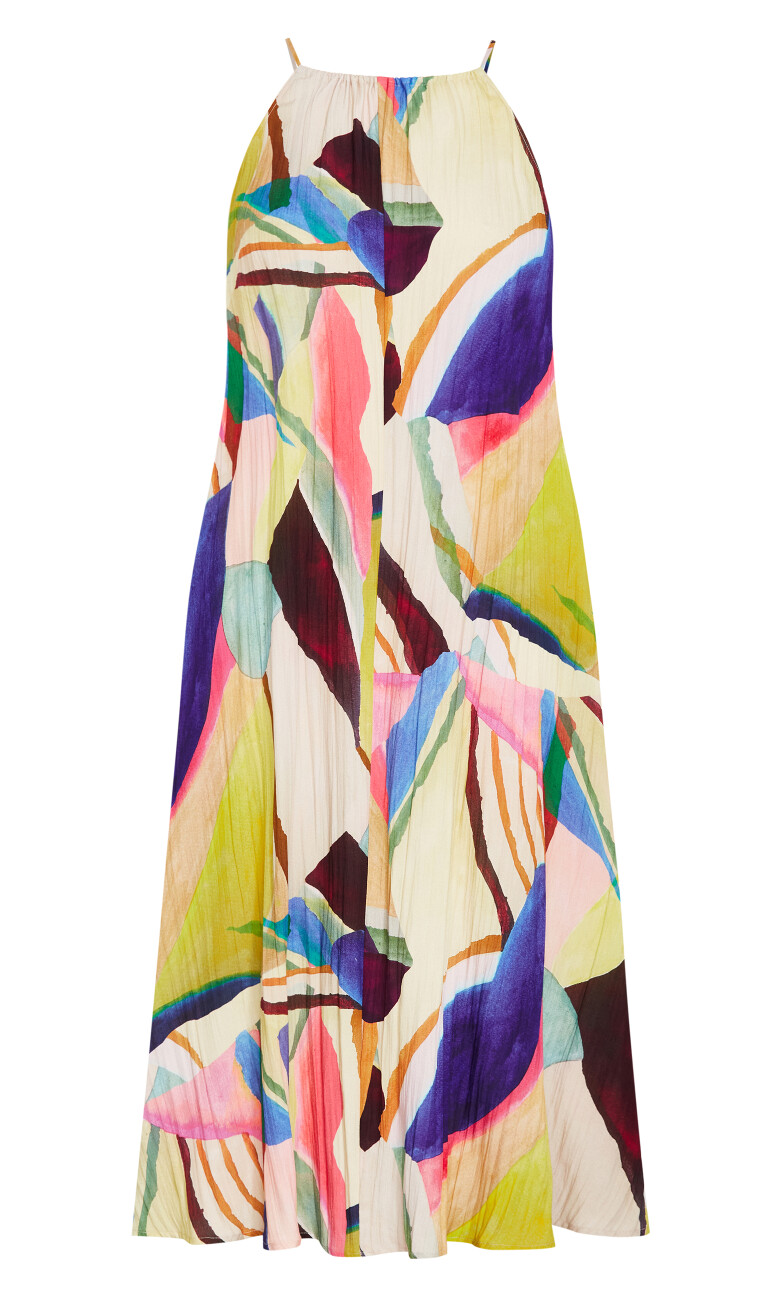 Summer Print Shift Maxi Dress - print