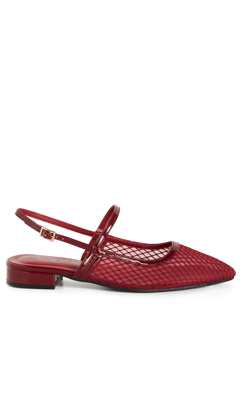 WIDE FIT Lily Mesh Flat - berry