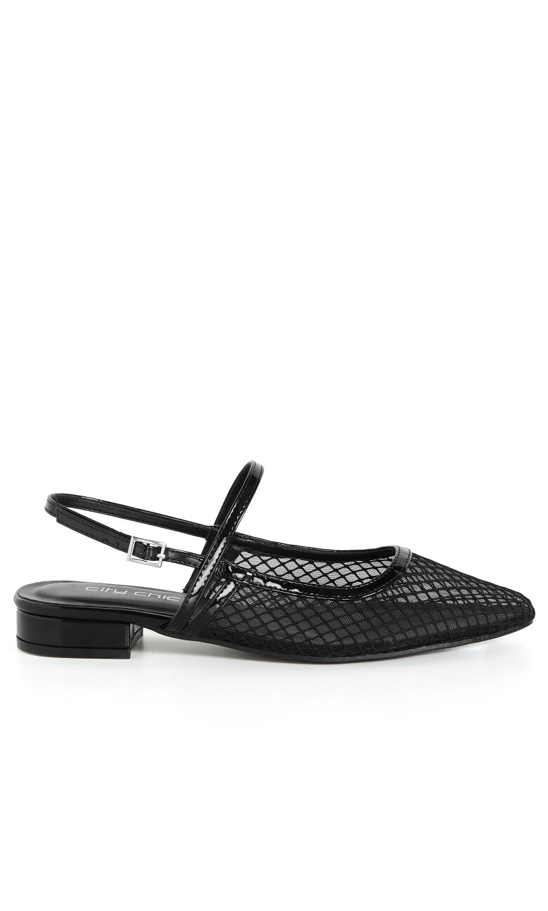 WIDE FIT Lily Mesh Flat - black