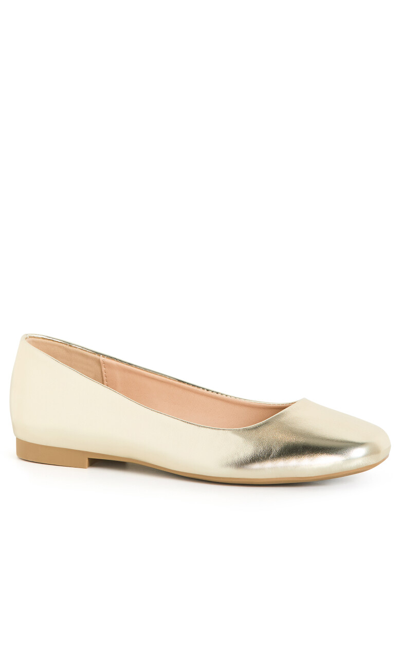 WIDE FIT Rae Ballet Flat - soft gold