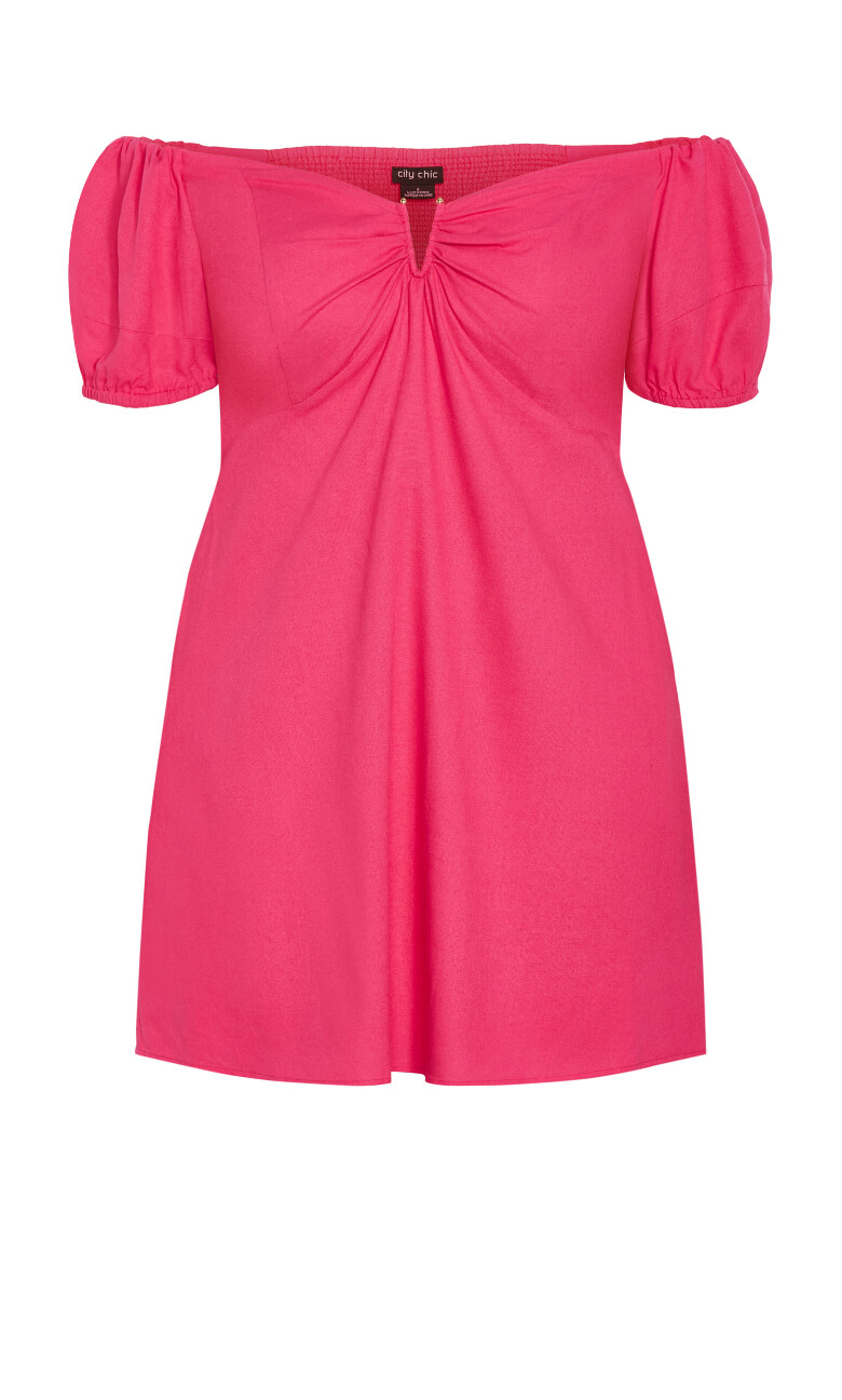 Macey Short Sleeve Mini Dress - magenta
