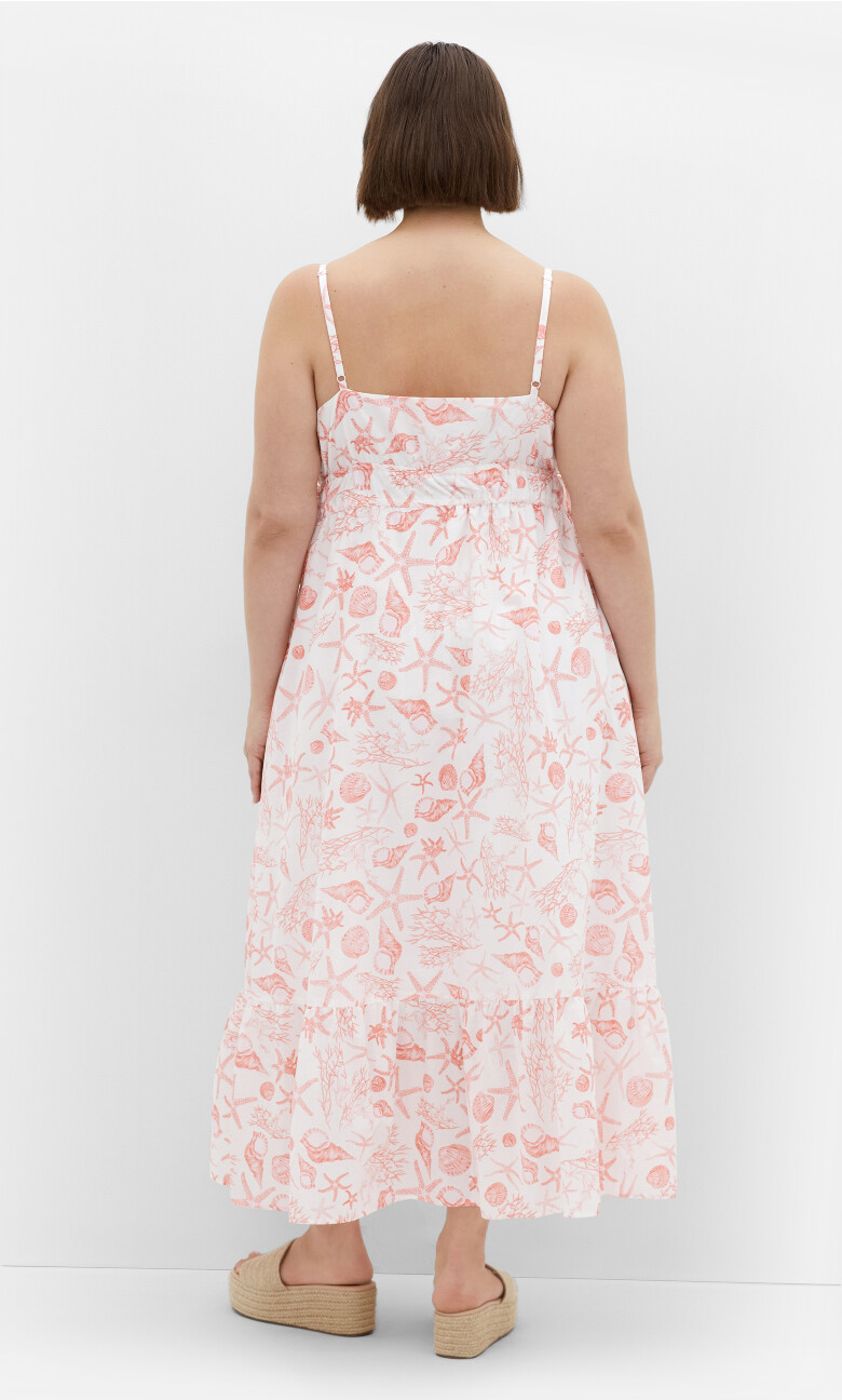 Ari Print Maxi Dress - white
