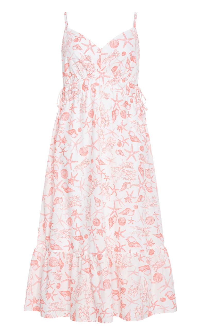 Ari Print Maxi Dress - white