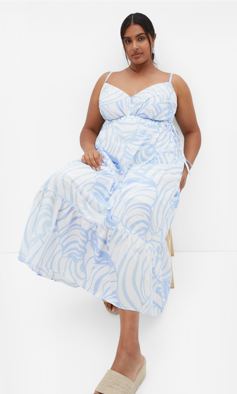 Ari Print Maxi Dress - blue print