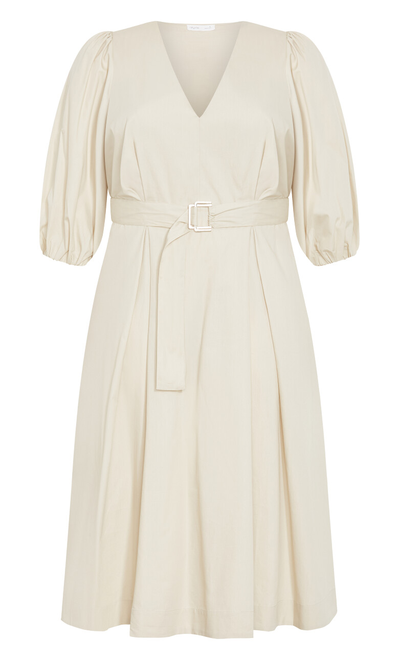 Kaiya V Neck Dress - taupe