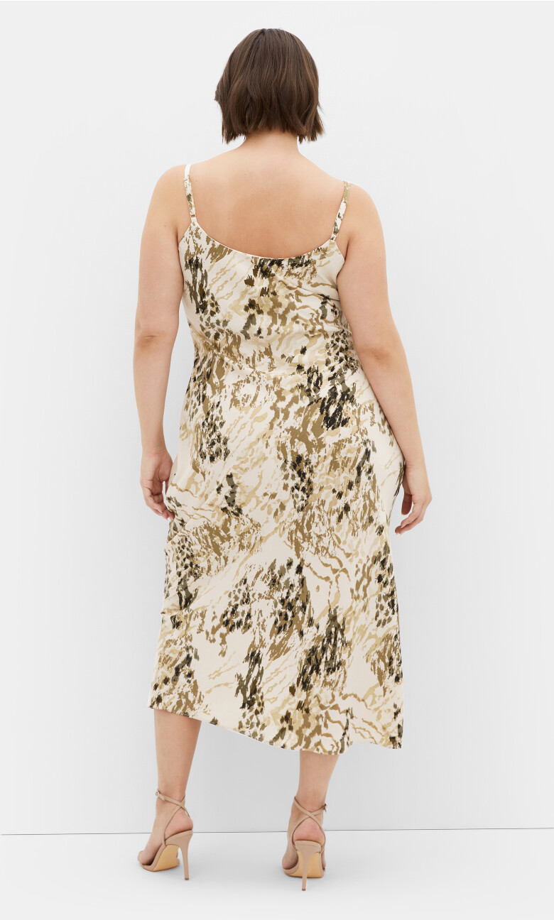 Bayley Print Slip Dress - beige