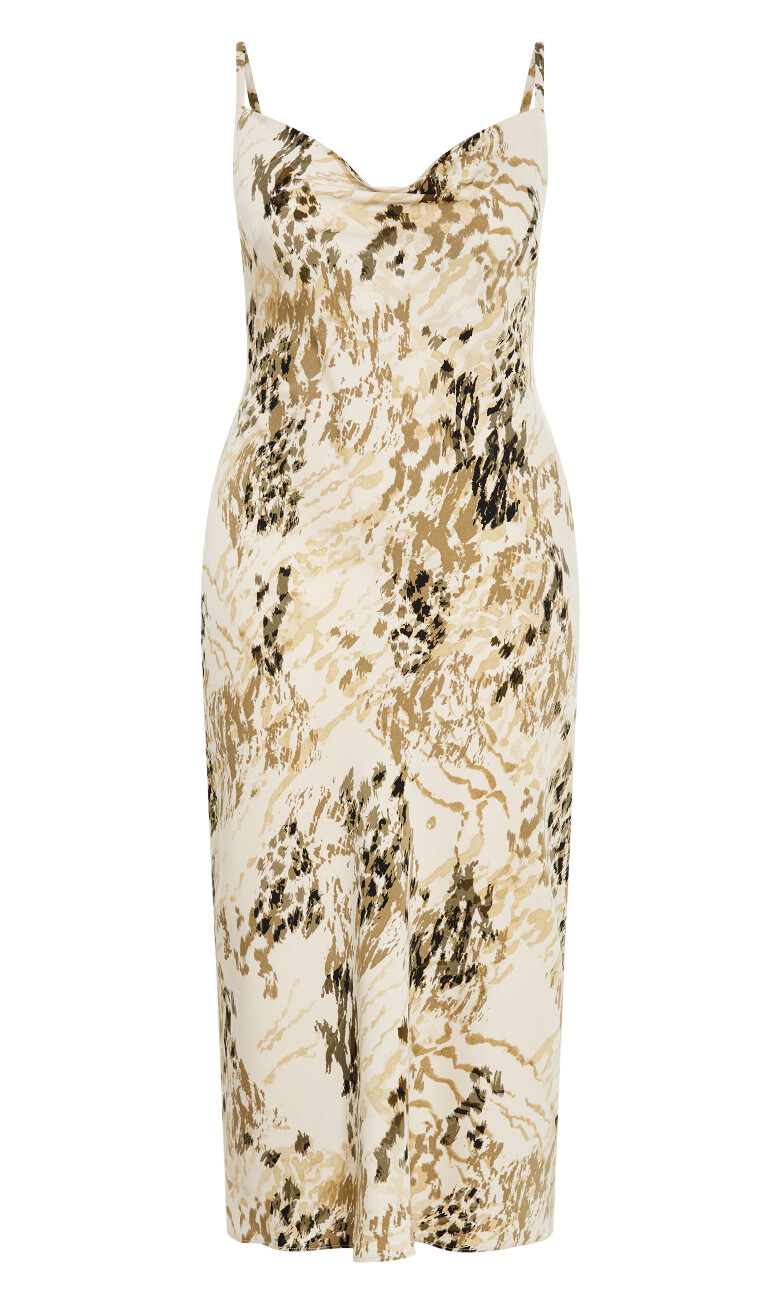 Bayley Print Slip Dress - beige