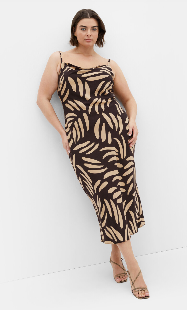 Plus Size Bayley Slip Dress - Beige