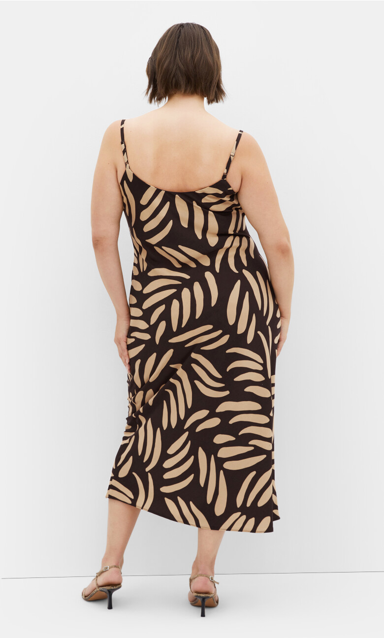 Bayley Print Slip Dress - dark chocolate