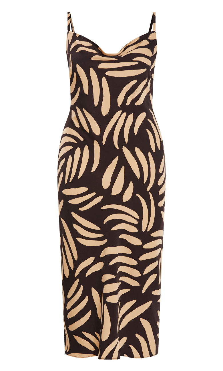 Bayley Print Slip Dress - dark chocolate