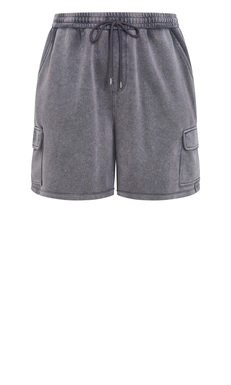 Terry Relaxed Longline Short - grey marle
