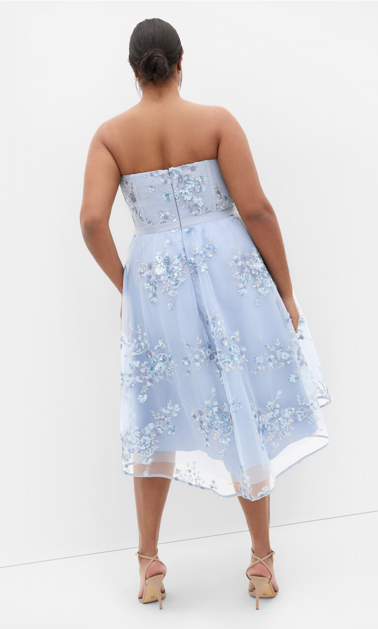 Ambrosia Strapless Tulle Dress - baby blue