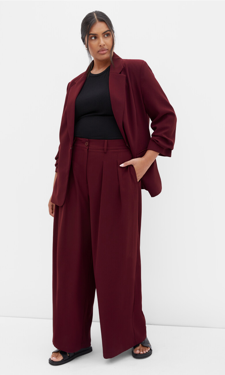 Plus Size Abbie Pant - Dark Cherry