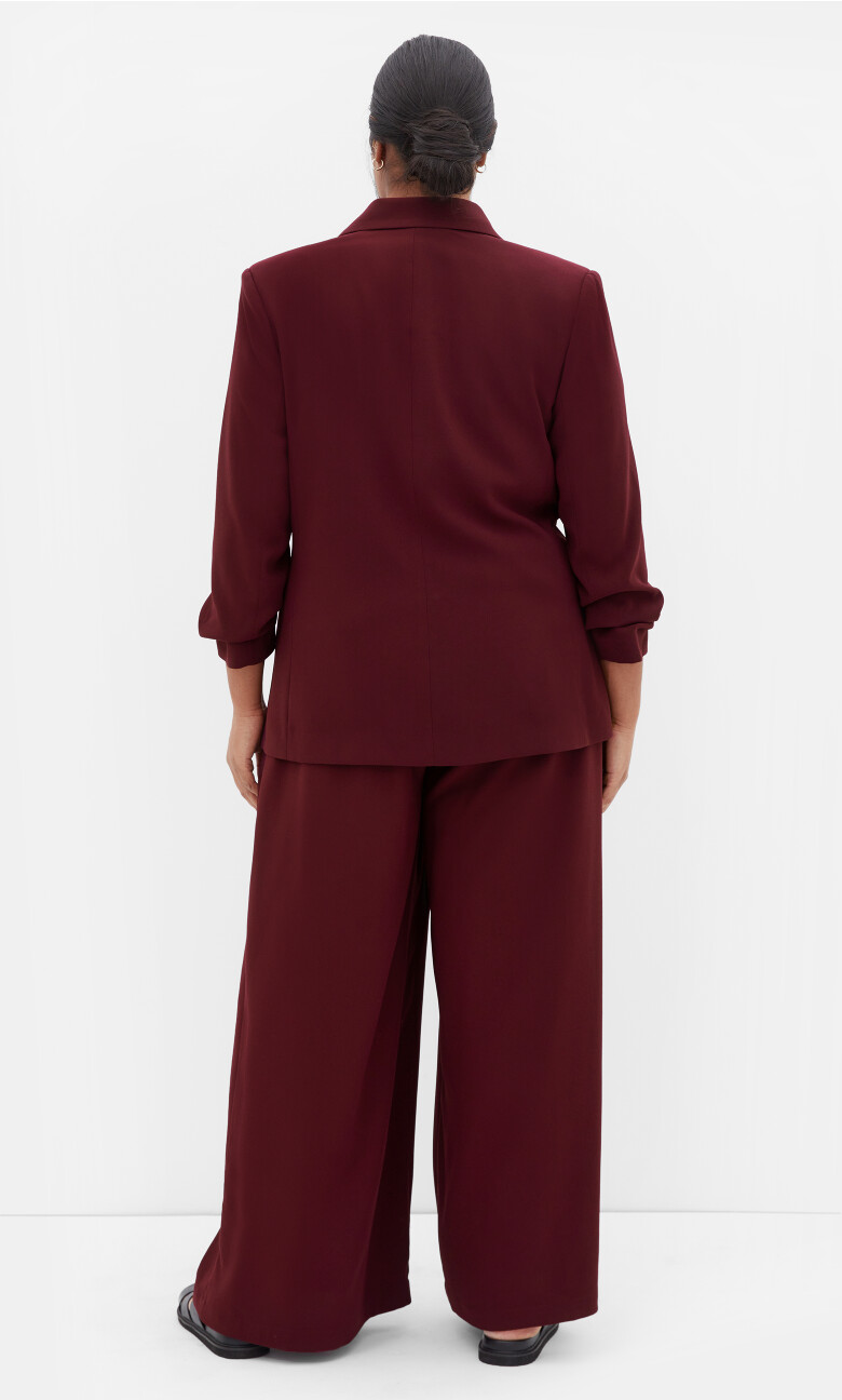 Abbie Wide Leg Pant - dark cherry