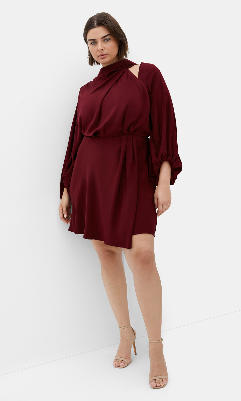 Plus Size Dress Jaylee Mini - Plum