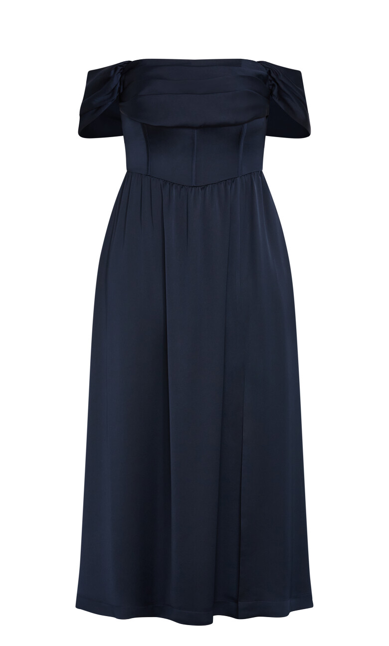 Angel Love Off Shoulder Maxi Dress - navy