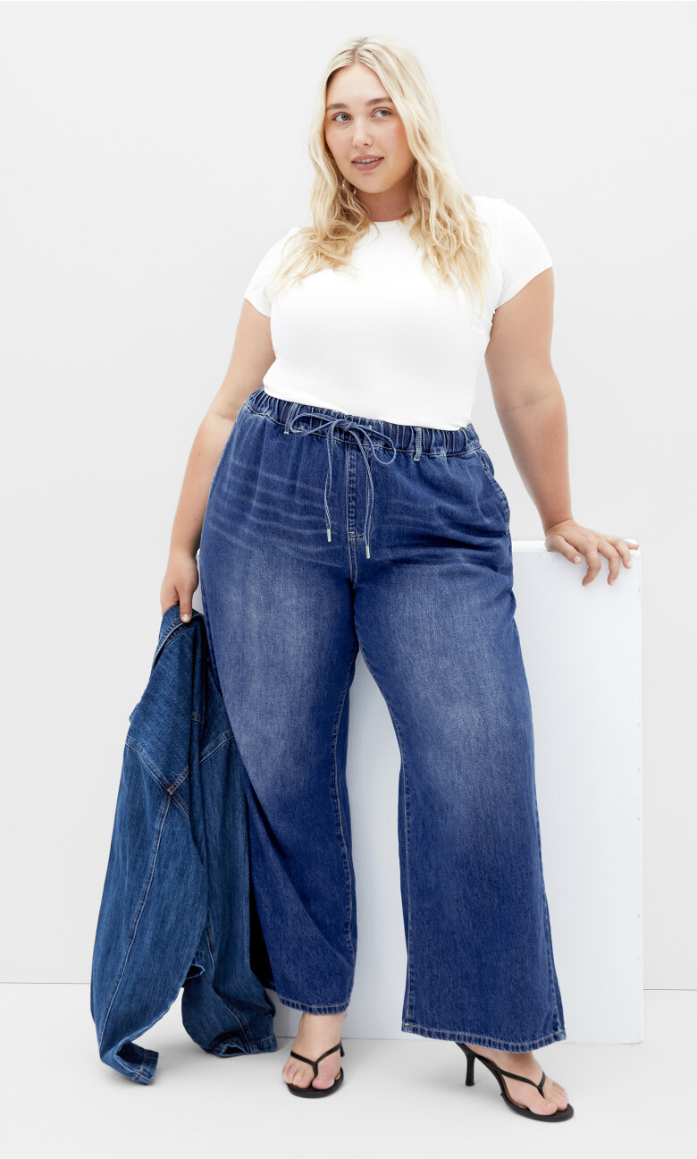 Jorja Wide Leg Jean - mid wash