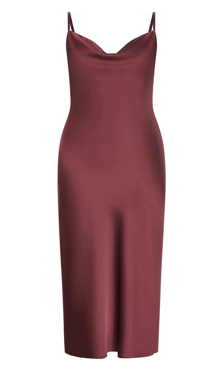 Satin Slip Dress - choc cherry
