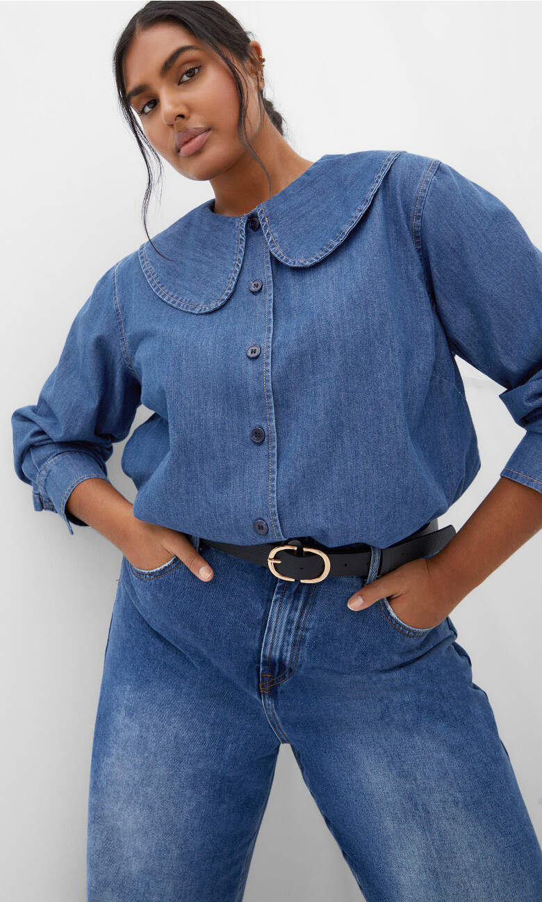 Denim Prairie Shirt - mid wash