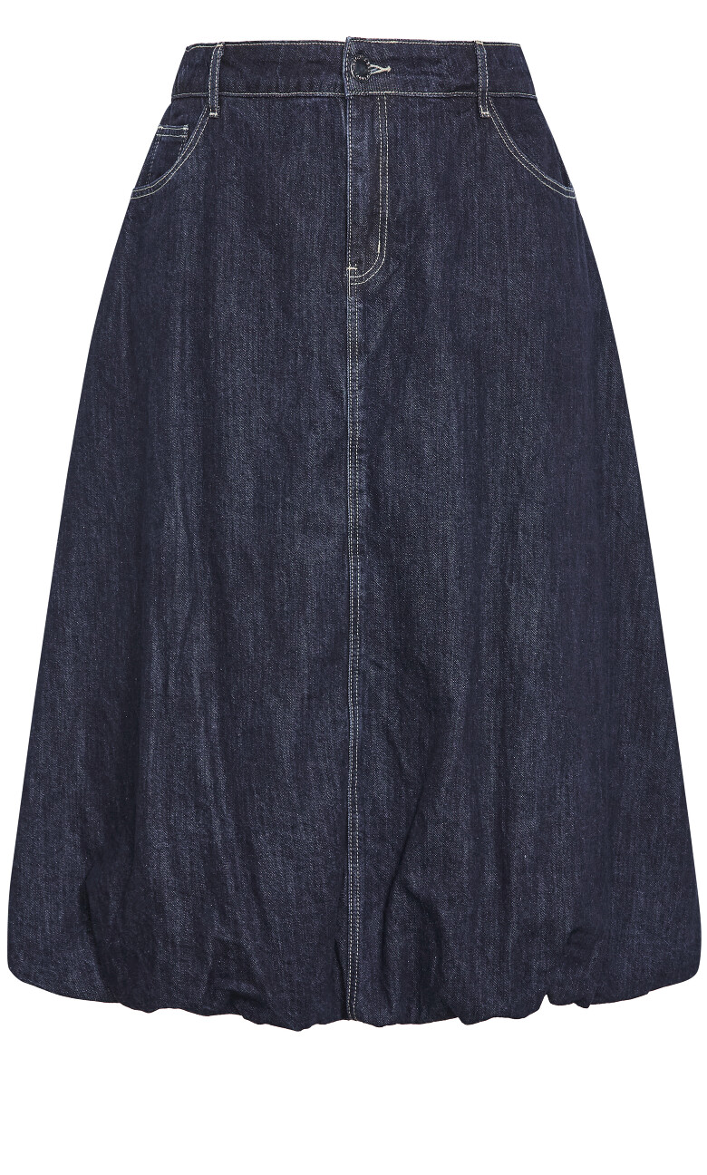 Denim Bubble Skirt - dark wash