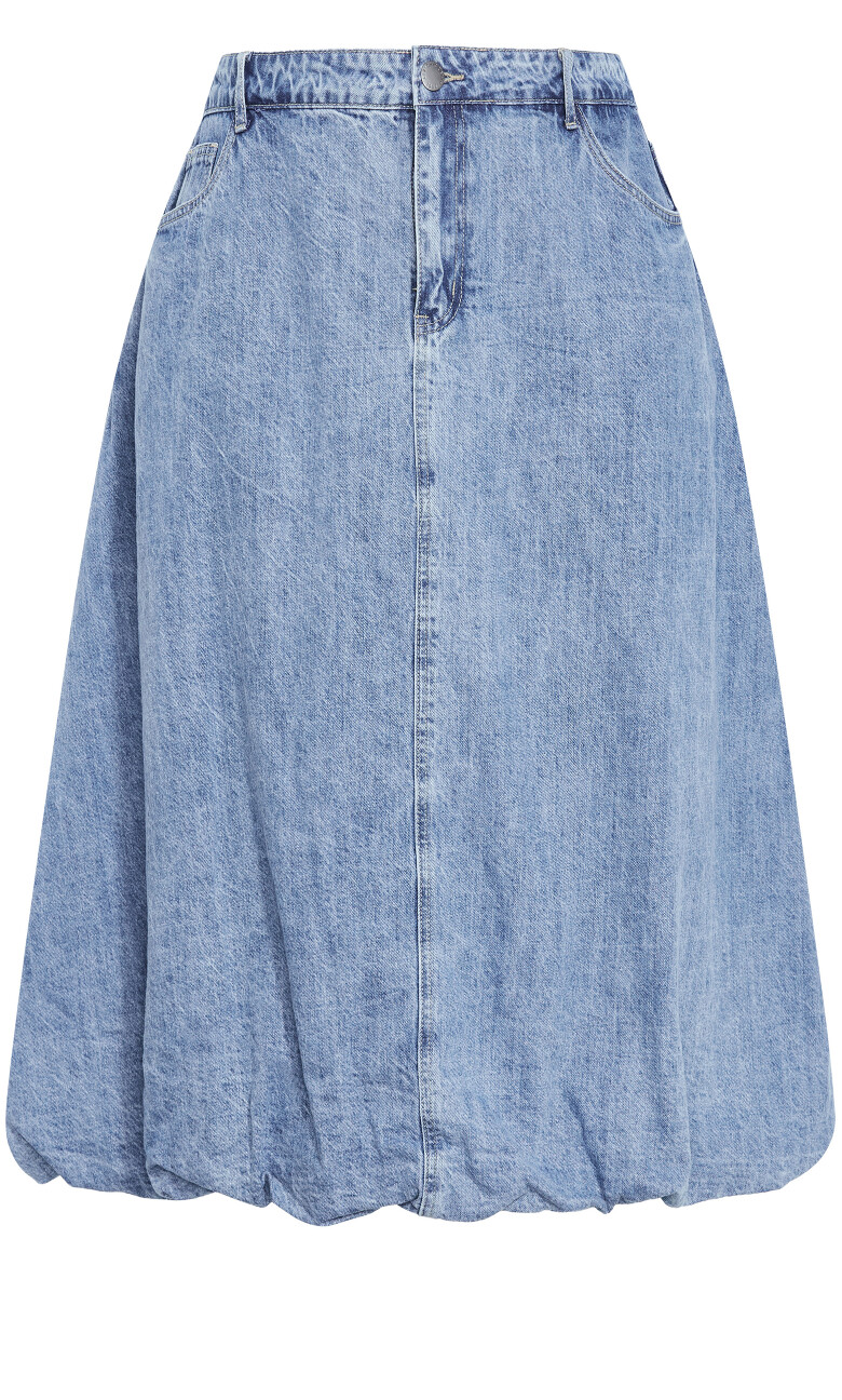 Denim Bubble Skirt - mid wash