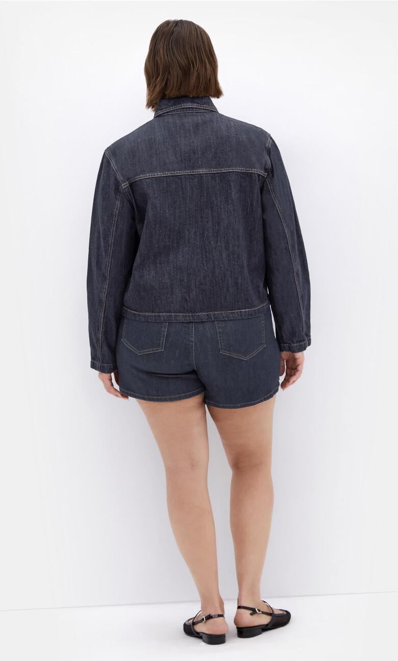 Denim Utility Jacket - dark wash