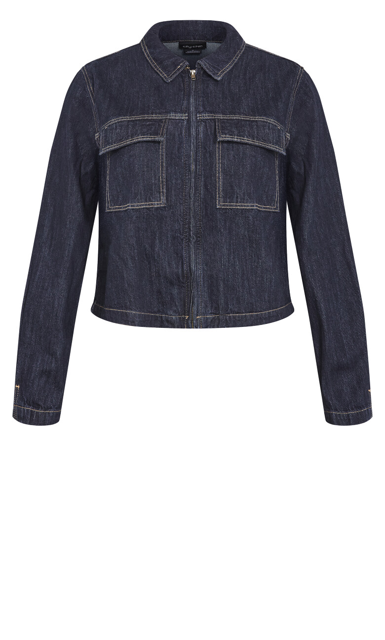 Denim Utility Jacket - dark wash