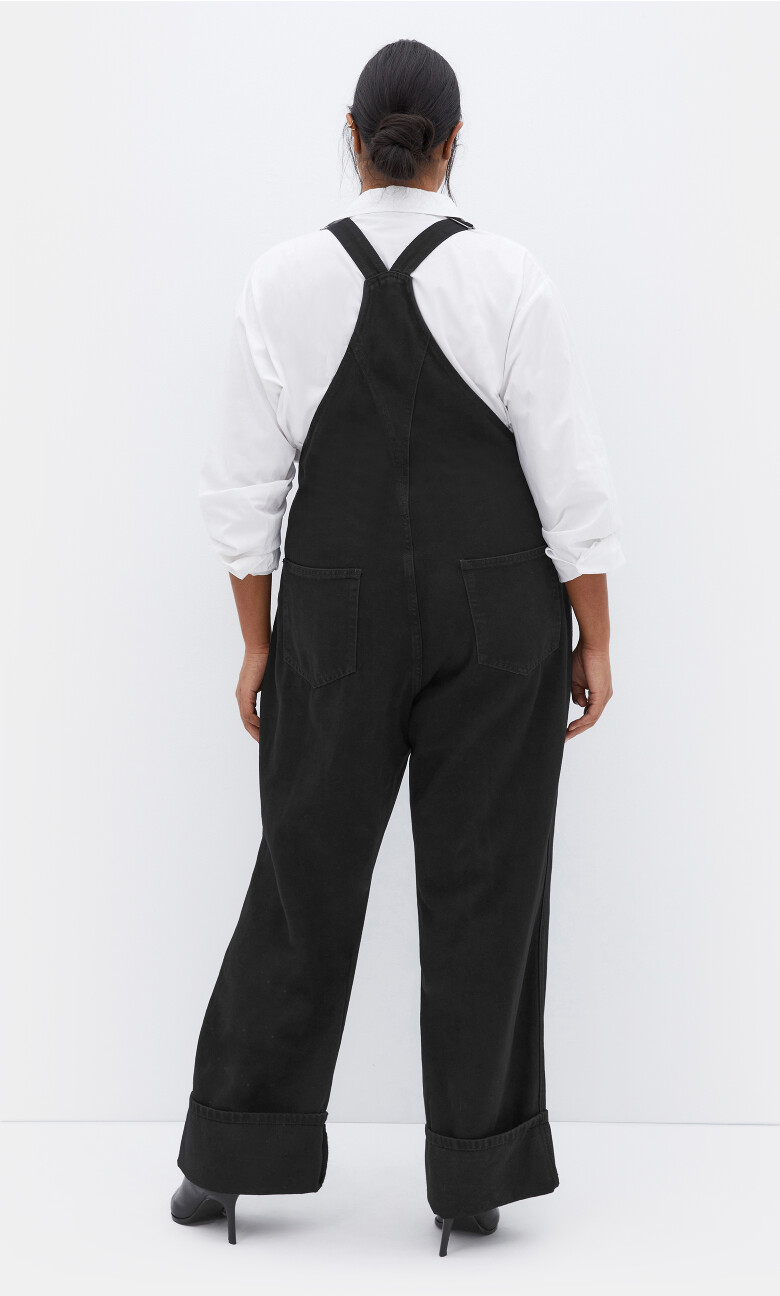 Turn Up Denim Overall - black wash