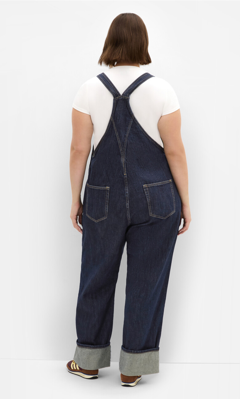 Turn Up Denim Overall - dark wash