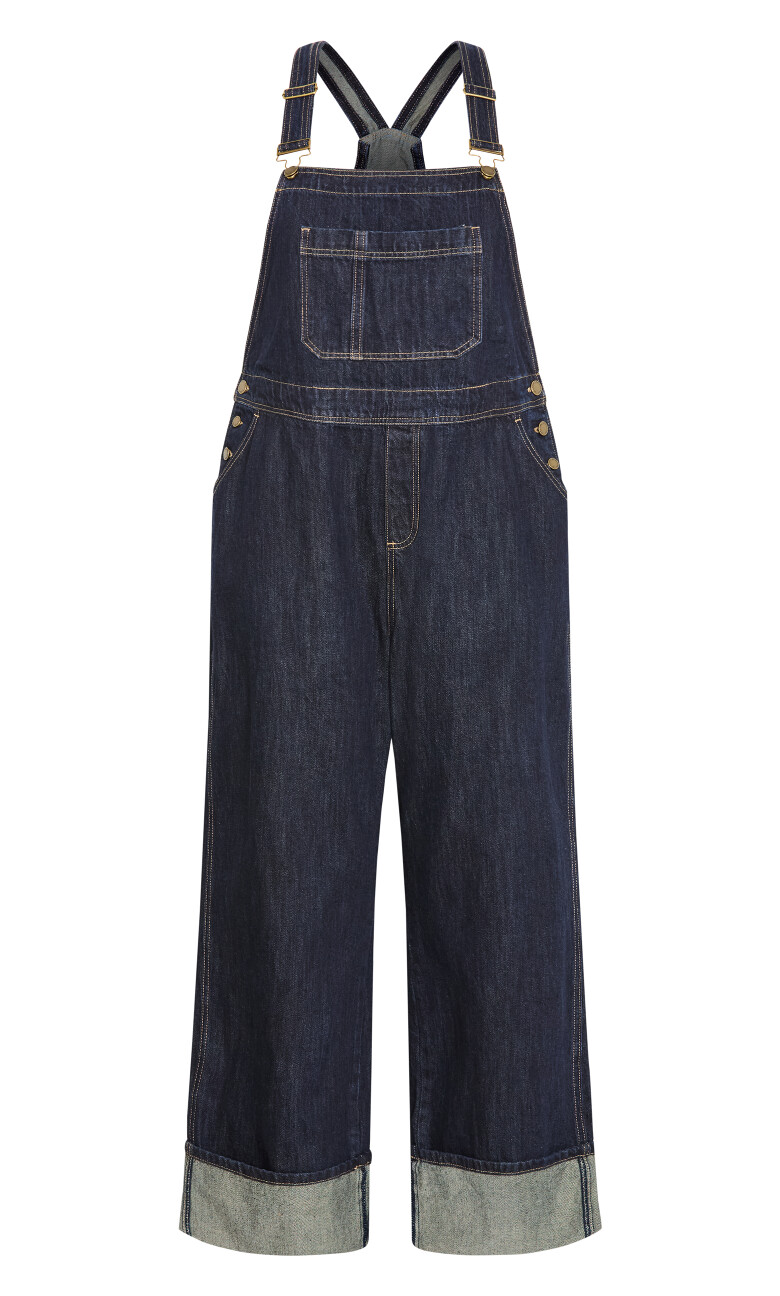 Turn Up Denim Overall - dark wash